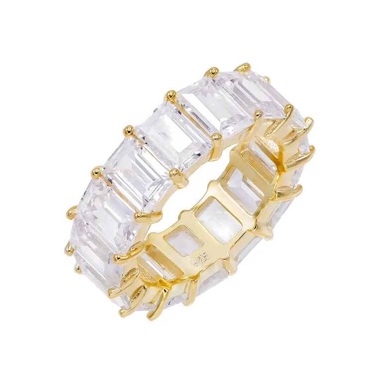 Adina Eden Baguette Eternity Band In Cz/Gold